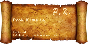 Prok Klaudia névjegykártya
