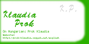 klaudia prok business card